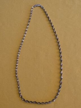 Vintage 925 Italy - Silver Twisted Herringbone Necklace